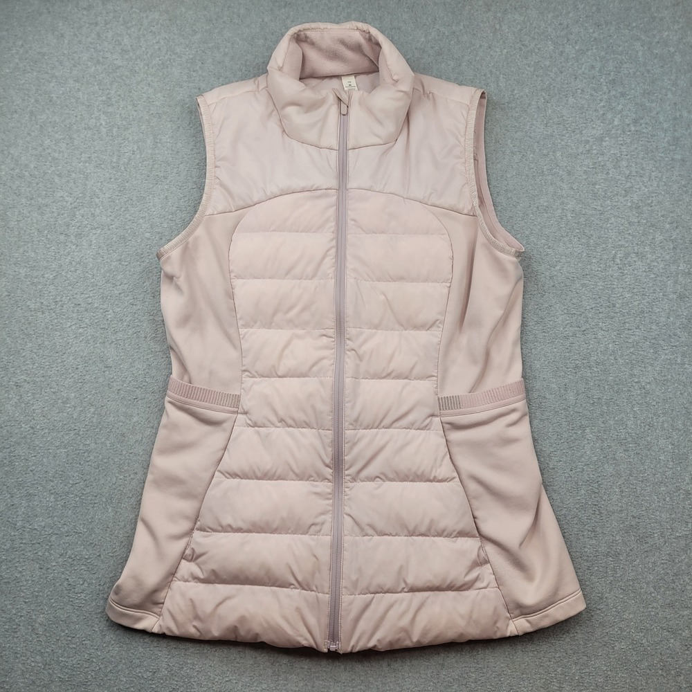 Lululemon Down For It All Vest Womens 10 Pink Puffer Goose Down Insulated